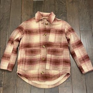 American Eagle plaid fleece jacket